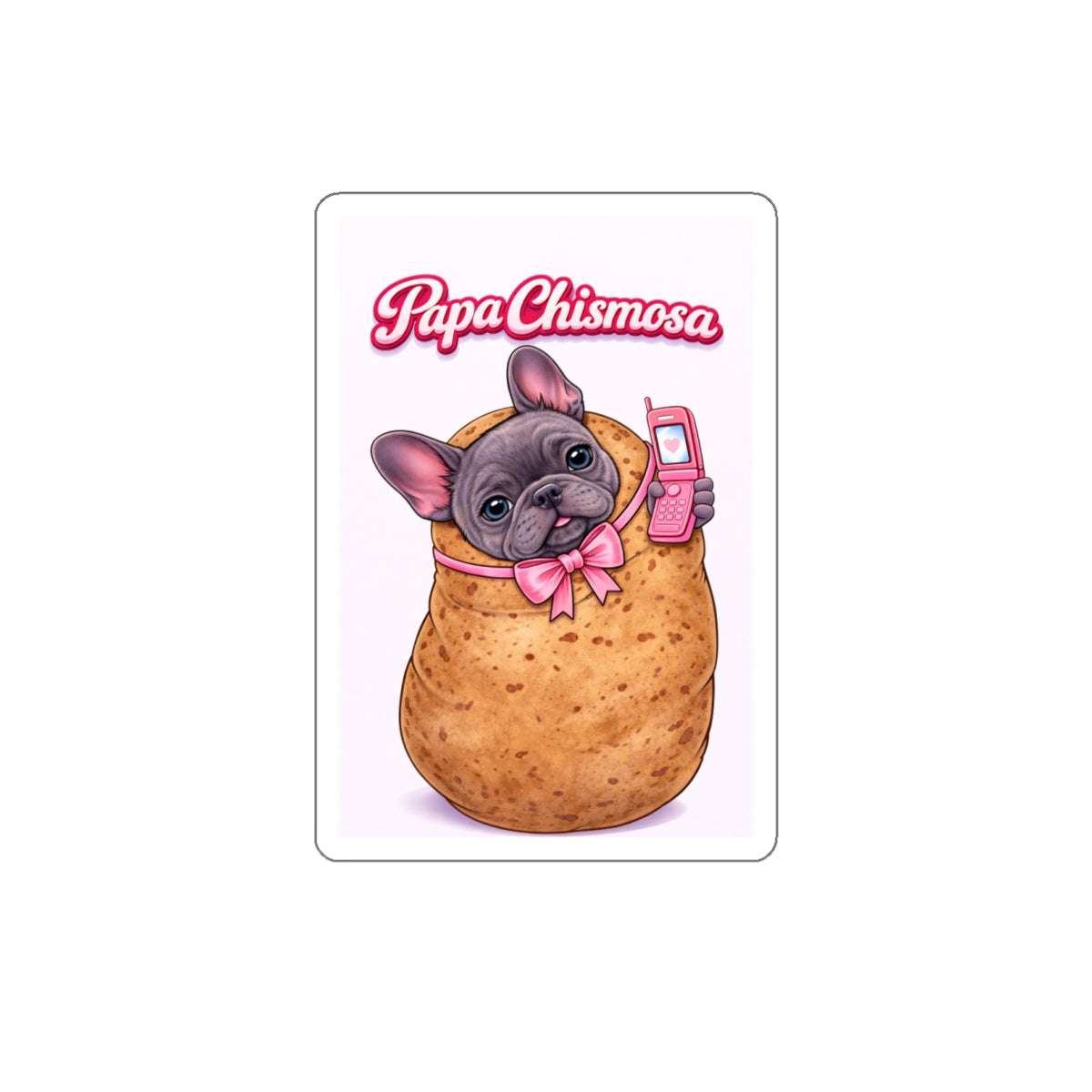 Papa Chismosa French Bulldog Potato Die-Cut Sticker | Cute Phone