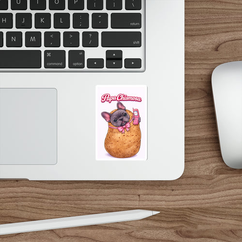 Papa Chismosa French Bulldog Potato Die-Cut Sticker | Cute Phone
