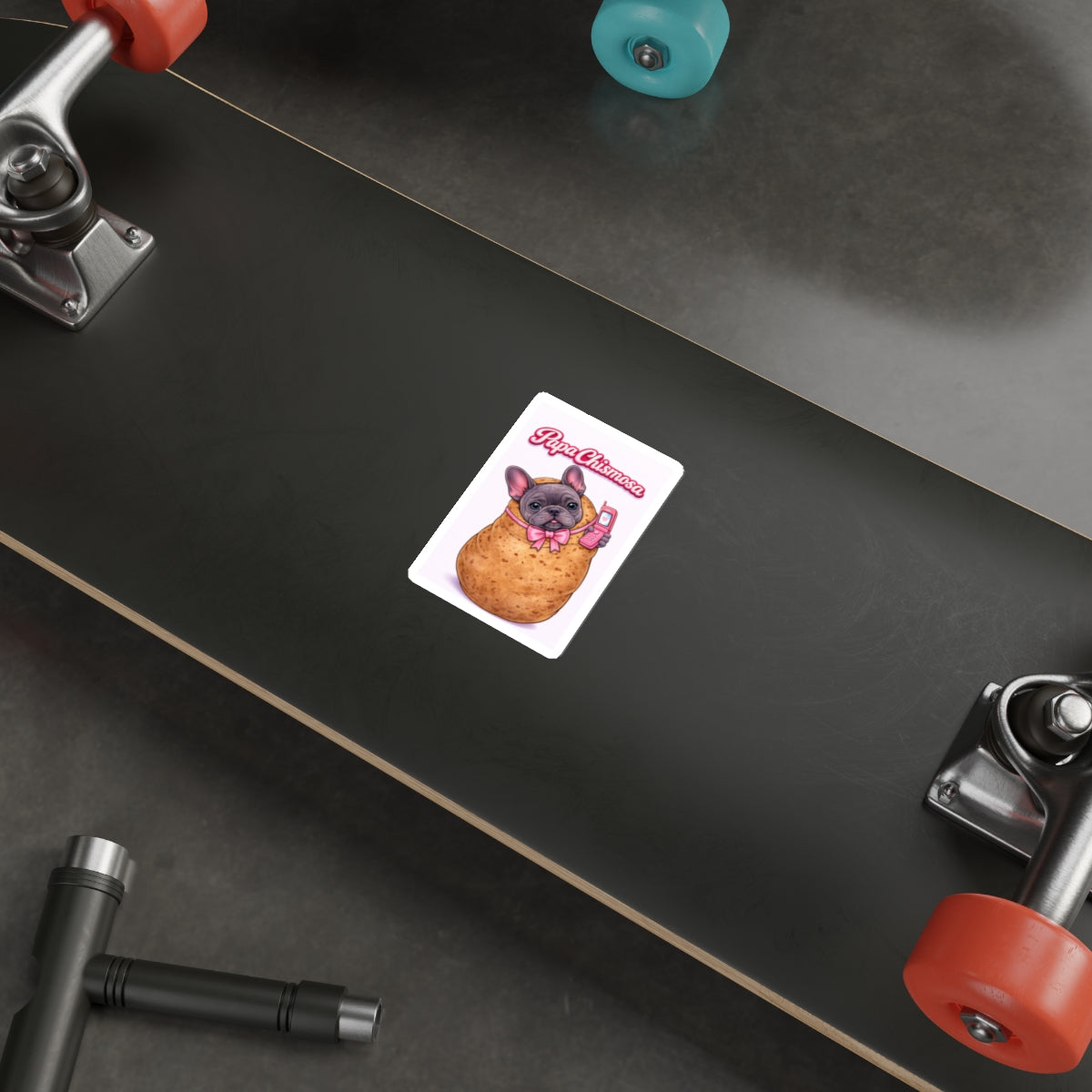 Papa Chismosa French Bulldog Potato Die-Cut Sticker | Cute Phone